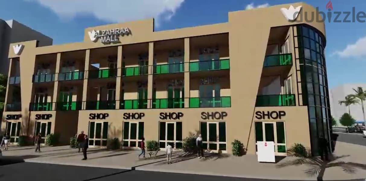 Commercial stores in Al Zahraa Mall, 800 Acres area, New October 2
