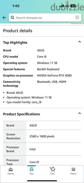 Asus Rog Strix G18 LAPTOP i9 13th 64GB RM 4 TB HD NVIDIA RTX4080 12 GB 4