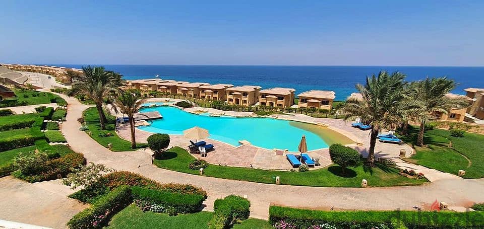 #شالية للبيع 105م Sea view & pool view بقرية تلال telal Ain sokhna السخنة بالتقسيط علي 8 سنوات 8