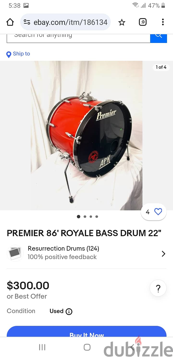 Premier bass drum بيز، درامز 3