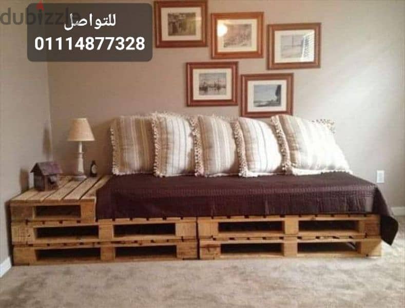 سرير  بالتات خشب 3
