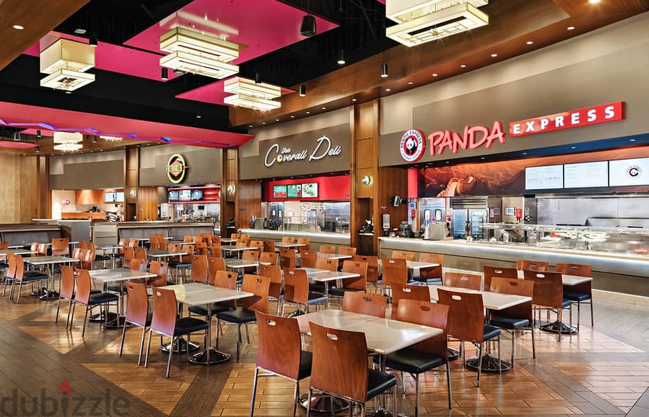 Food court restaurant at the opening price, with a 12-year installment, with a rental contract returning to the downpayment, first row on Central Park 3