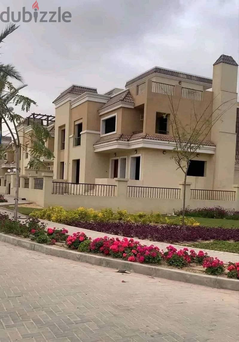 Villa for sale in Sarai Compound, New Cairo, with a cash discount of up to 42%, ground floor, garden, first floor, penthouse 5