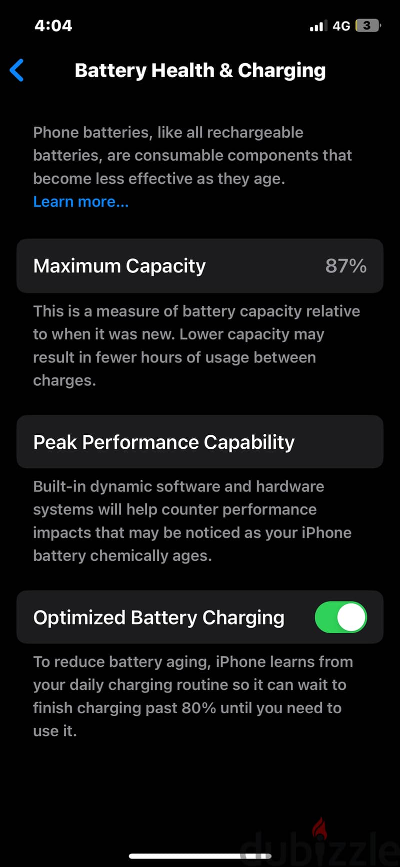 Iphone12 pro battery health 87% 7