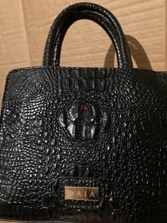 black croc leather bag 0