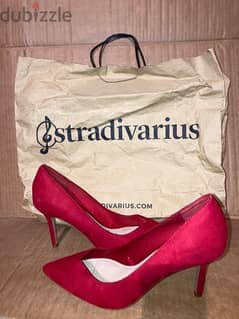 stradivarius red heels