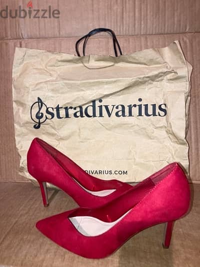 stradivarius red heels 50% off