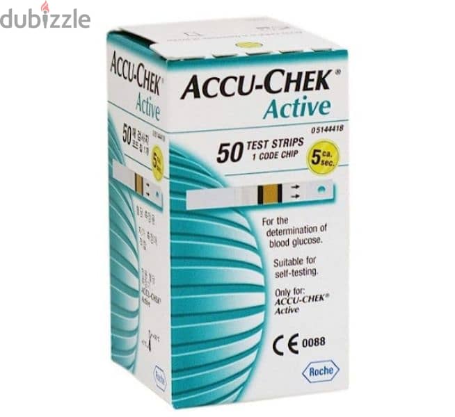Accu check active علبتين شرائط + جهاز اكيو تشيك اكتيف لتحليل السكرى 2