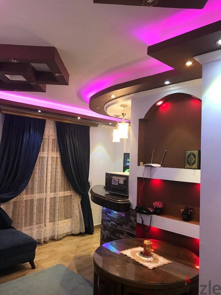 Furnished studio for rent in Madinaty, with extra super luxury finishes, next to services 3