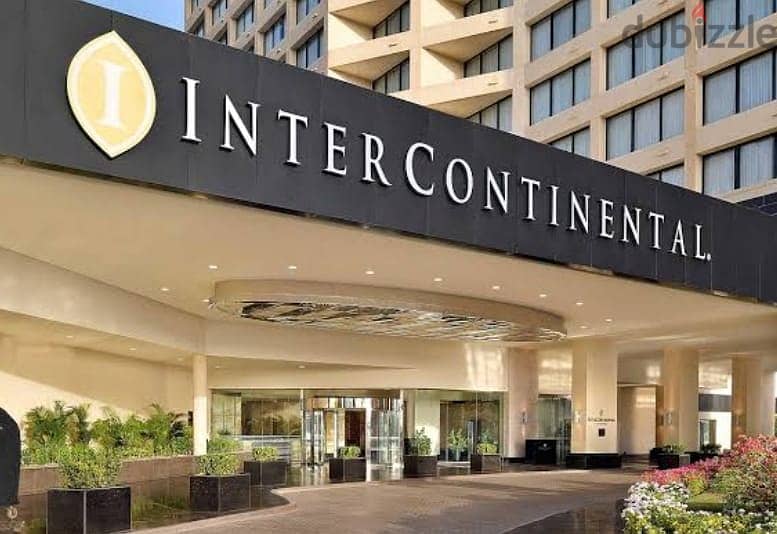 Book now at the opening price, a hotel apartment managed by the InterContinental Hotel, first row, in the tourist towers, in the heart of the Green Ri 2