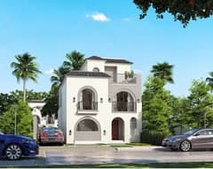 Own your villa now in Sarai Compound, a 235 sqm independent villa, featuring a large garden area of ​​227 sqm and a 50 sqm roof, on View Direct, near