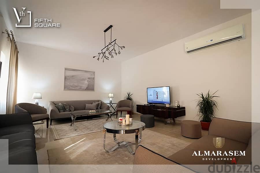Roof Apartment for sale ready to move ultra modern finishing with ACs and Kitchen in | Fifth Square | Marasem | in front of AUC direct on Teseen St 9