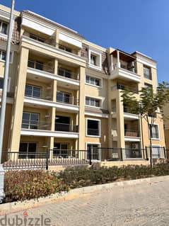 Two rooms, 105 sqm, ground floor, 68 sqm garden, for sale in Sarai Compound on Suez Road, intersection with Al Amal Axis, with a 10% down payment and