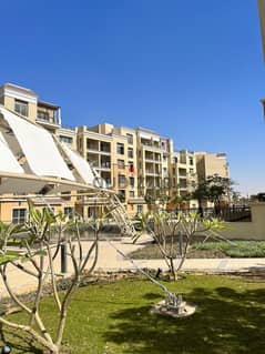 Corner apartment on view direct, 156 sqm, 3 rooms and 3 bathrooms, in Sarai Compound, New Cairo, installments over 8 years