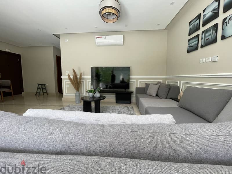 Impressive, Modern apartment with prime location for rent at Lake View Residence New Cairo 7