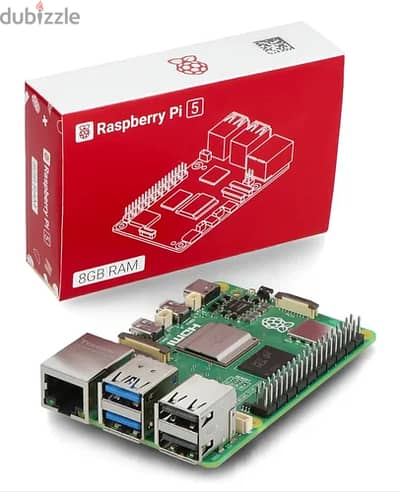 Raspberry Pi 5 8GB RAM + سلك الكاميرا + مروحه