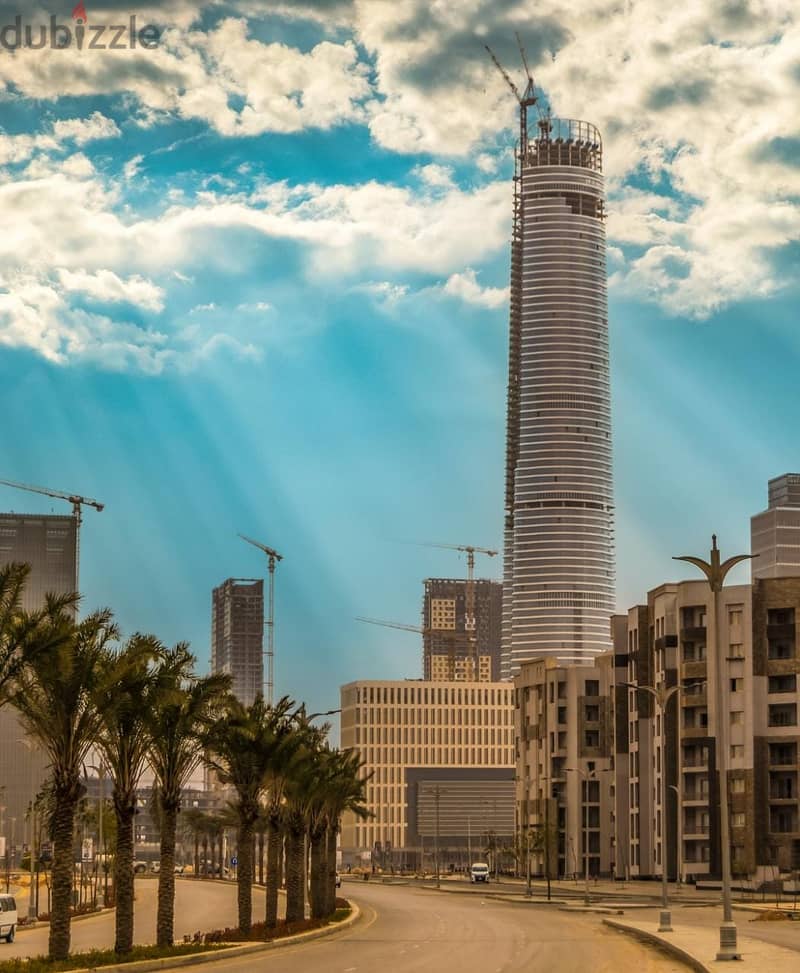 A 42-meter office in front of the iconic tower in the central business district, with a 5% down payment with the strongest Egyptian-Saudi partnership, 2