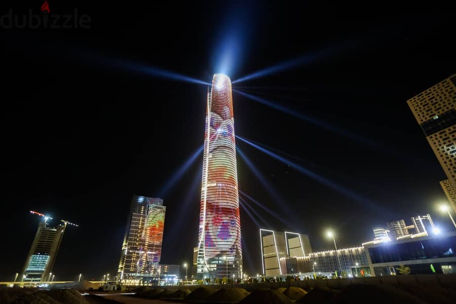 A 42-meter office in front of the iconic tower in the central business district, with a 5% down payment with the strongest Egyptian-Saudi partnership, 7