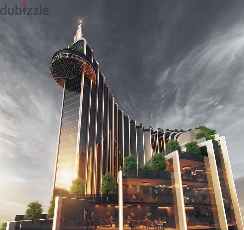 With a 15% discount, a finished office for sale with a view on the iconic tower in Mu7 in the Administrative Capital 7