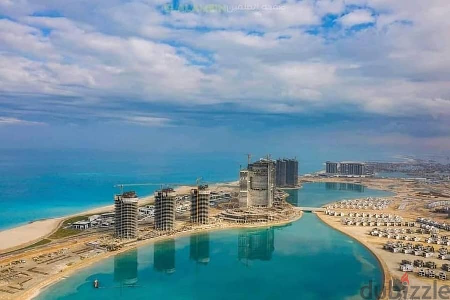 Distinctive apartment for sale in El Alamein Towers, fully finished, with air conditioners, sea view alamin towers 2