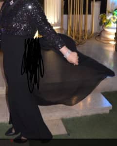 فستان سواريه اسود مطرز