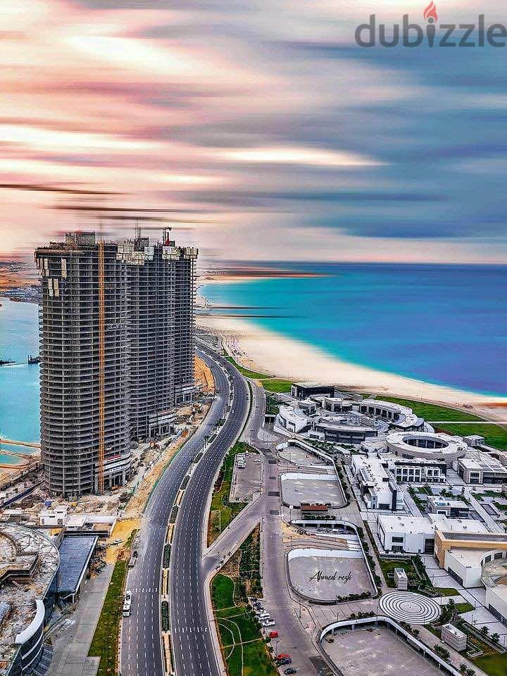 a direct sea view studio for sale in alamein towers north coast 3