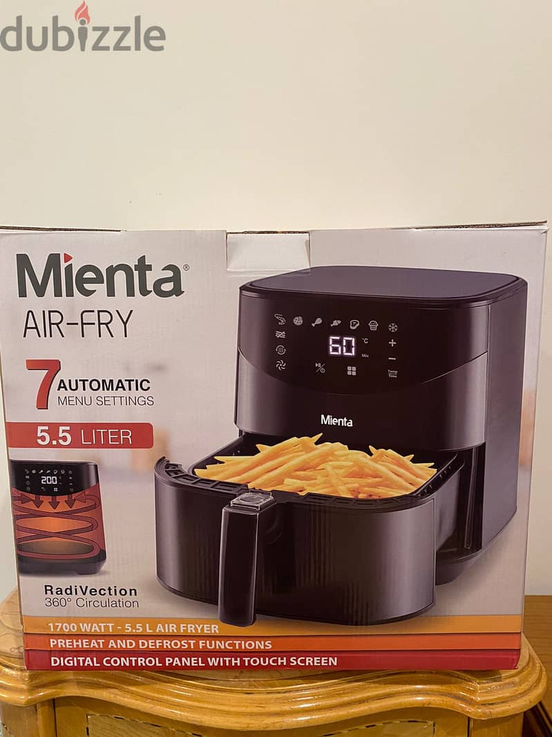 Mienta - Airfryer - 1700 Watt - 5.5 Liters - AF47234A 0