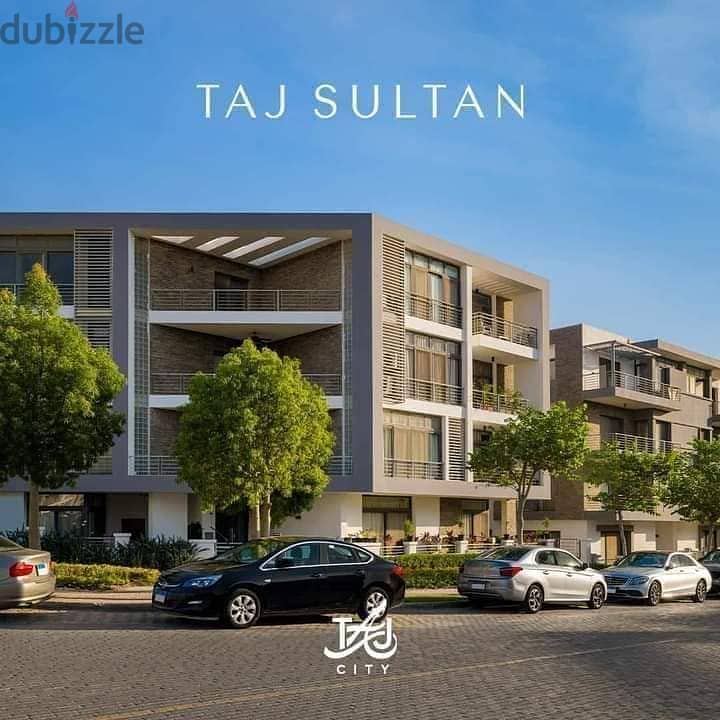 Apartment 166 sqm, double view corner, 3 rooms + 3 bathrooms, at a very special price, installments over 8 years, in Taj City Compound in front of Cai 9