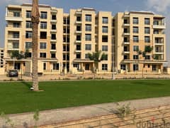 65 sqm studio, ground floor, 31 sqm garden, for sale, fence in Madinaty, in Sarai Compound, New Cairo, with a 10% down payment and installments over 8