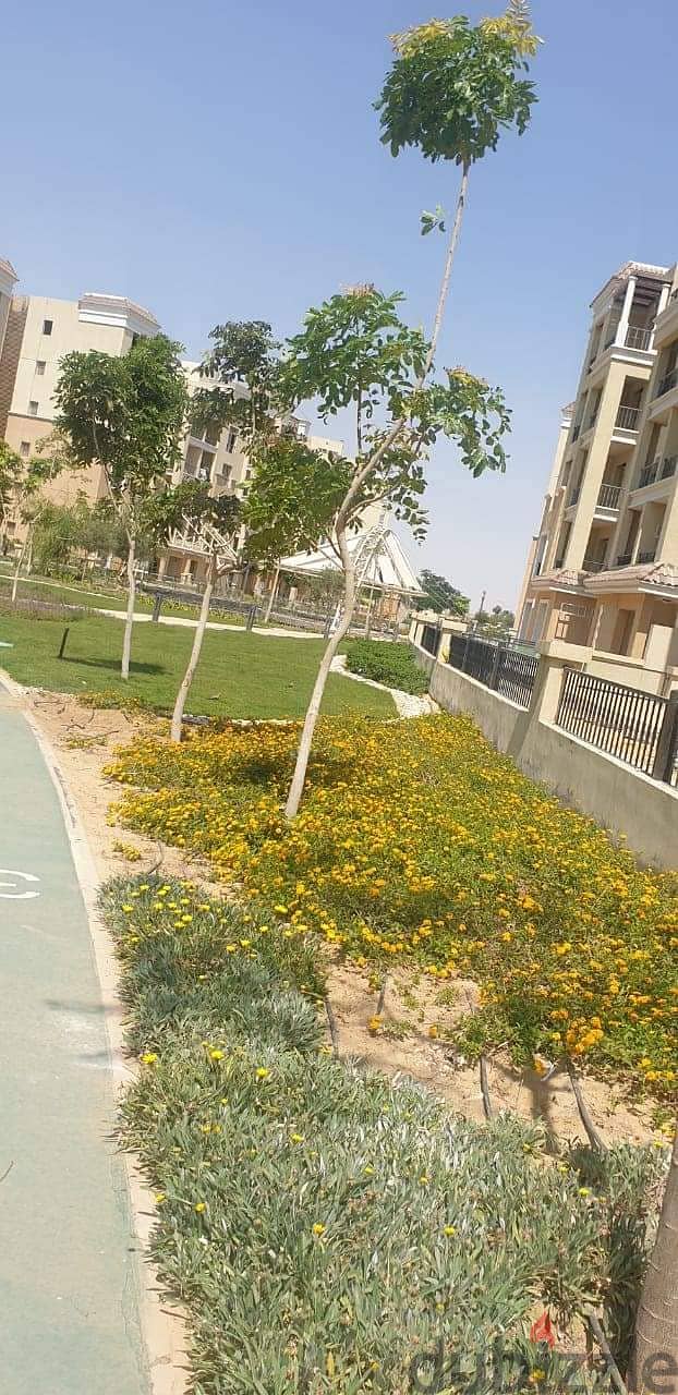 65 sqm studio, ground floor, 31 sqm garden, for sale, fence in Madinaty, in Sarai Compound, New Cairo, with a 10% down payment and installments over 8 8