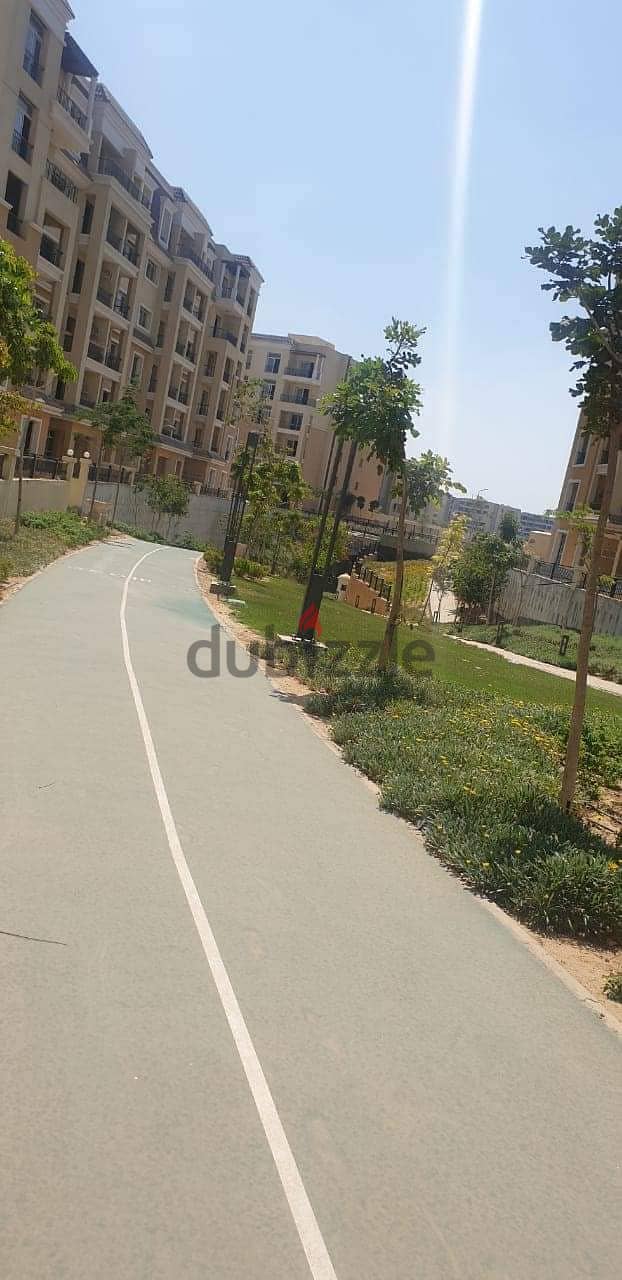 65 sqm studio, ground floor, 31 sqm garden, for sale, fence in Madinaty, in Sarai Compound, New Cairo, with a 10% down payment and installments over 8 9