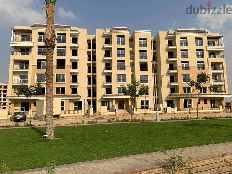 Two-room apartment, 112 m, at the lowest price currently, in Sarai Compound, wall in Madinaty Wall, repeated floor, view, landscape 19