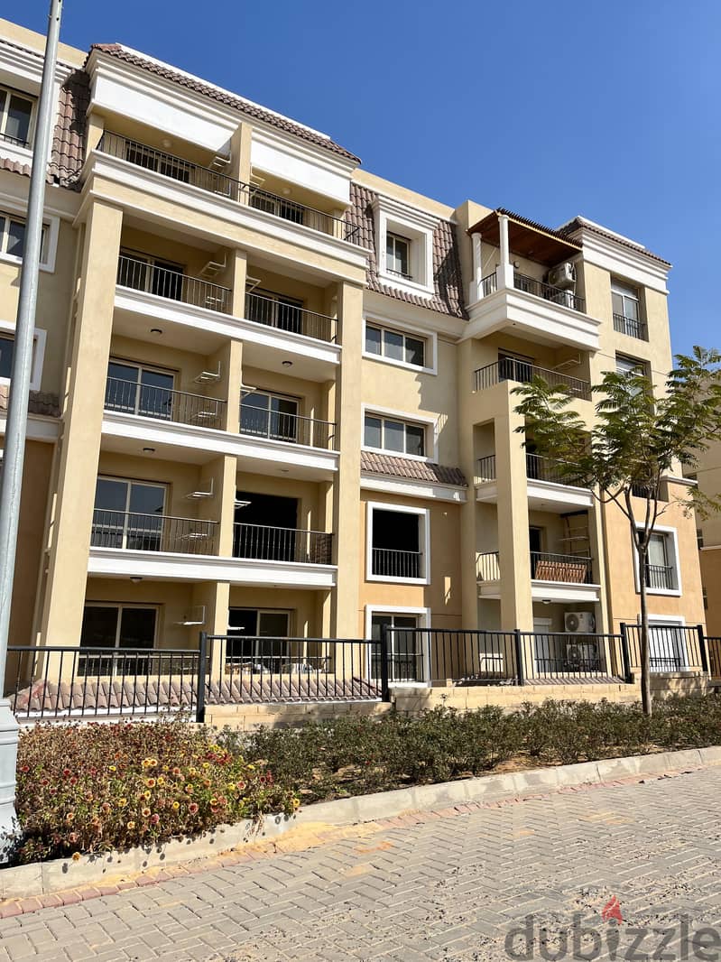 Two-room apartment, 112 m, at the lowest price currently, in Sarai Compound, wall in Madinaty Wall, repeated floor, view, landscape 24