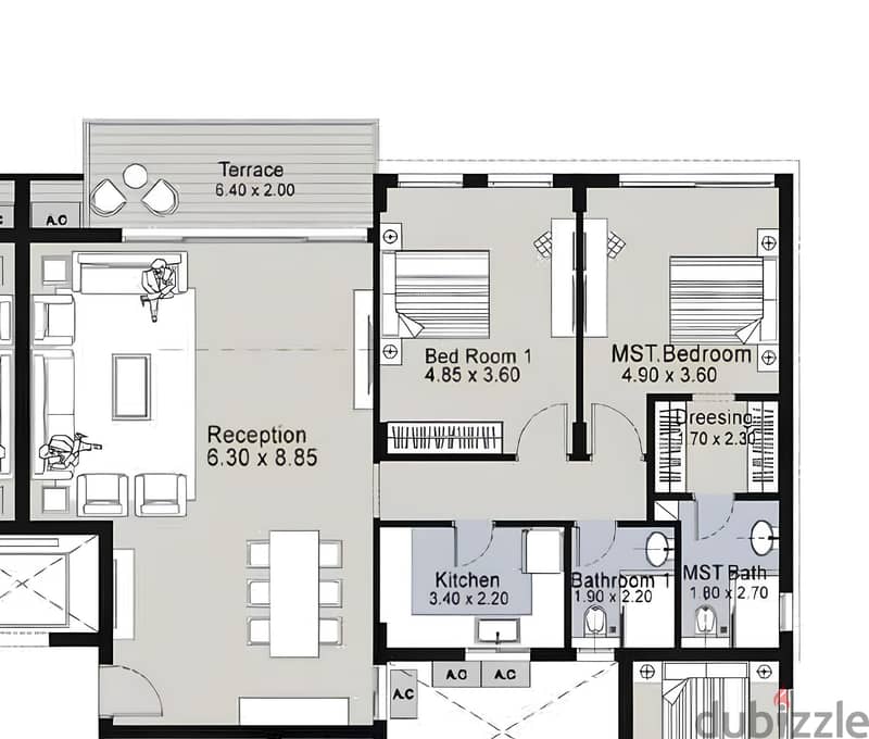 وحدة سكنية للبيع -مارينا 8 ( العالمين) مساحة 148 متر 5