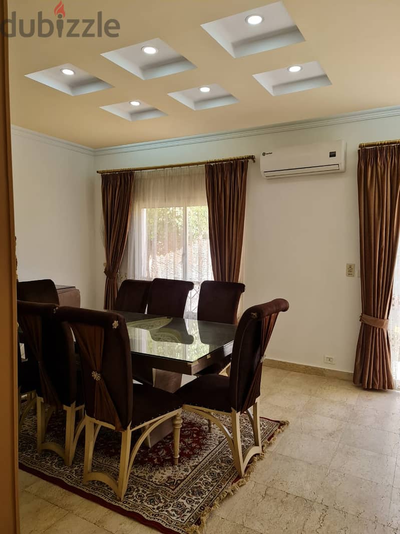 Dual villa for rent, furnished, model H, in Al-Rehab City  Land area: 300 m  Building area: 190 m 15