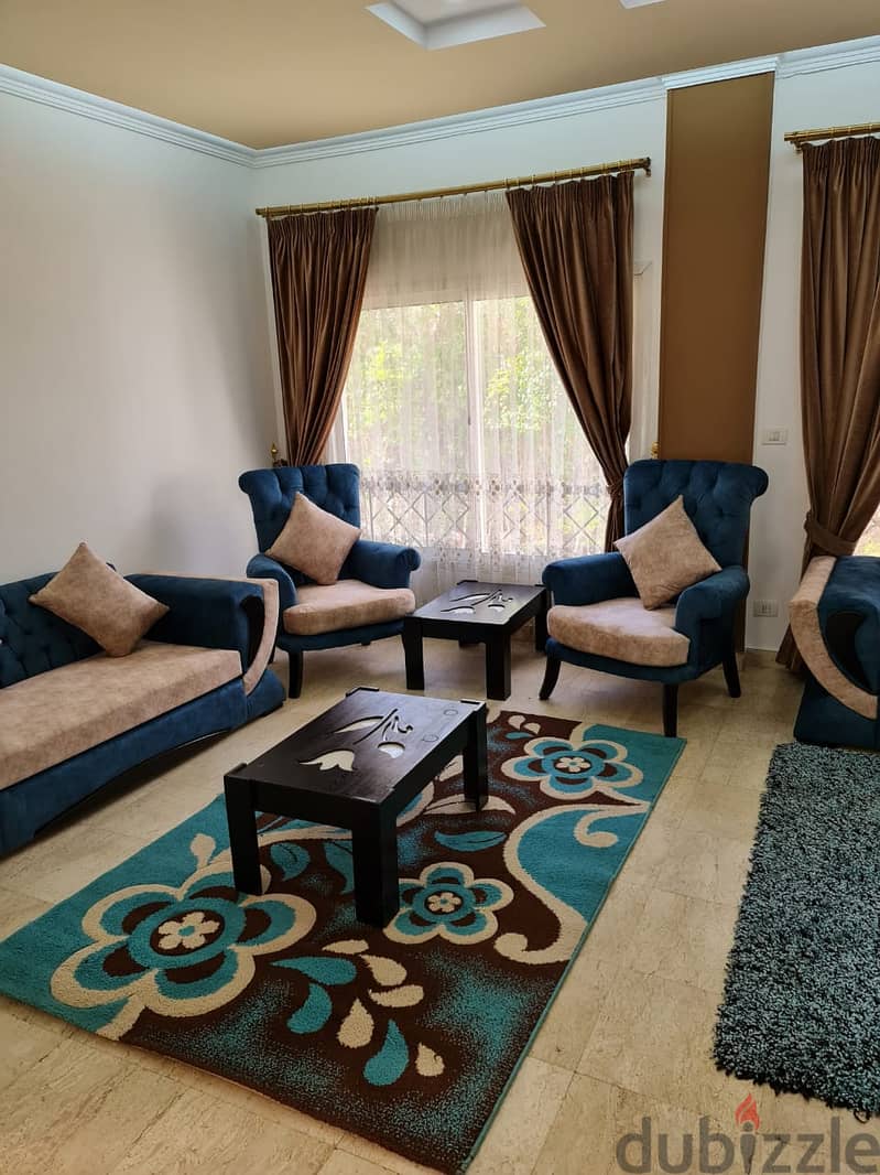 Dual villa for rent, furnished, model H, in Al-Rehab City  Land area: 300 m  Building area: 190 m 17