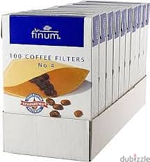 فلتر للقهوه من فينوم 100 فلتر (Finum 100 Coffee Filters NO. 4 Paper)