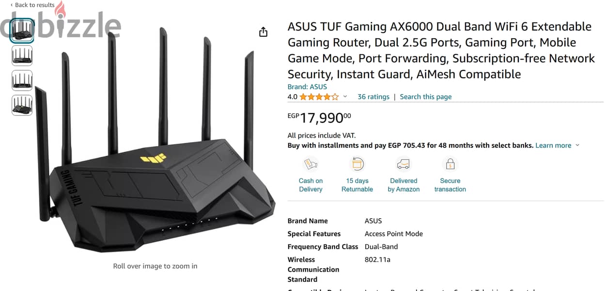 Asus TUF Gaming AX6000 Dual Band WiFi6 2
