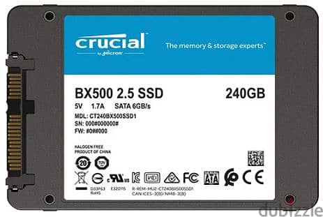 Hard Desk Crucial BX500 SSD 240 Sata for Laptop and PC 3