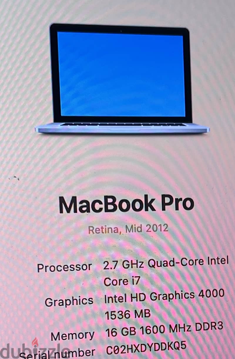 Macbook pro (Mid 2012)15 inch Retina display 6