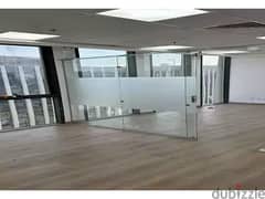 Office 215 sqm for sale, finished with air conditioners, panoramic view on 90th Street, Fifth Settlement