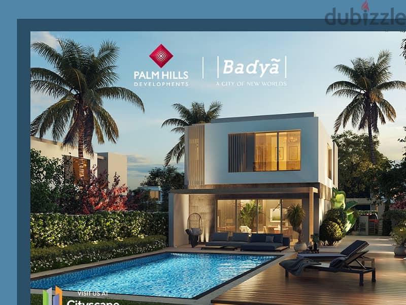 *Resale* apartment, fully finished, with a distinctive view, with receipt in 2025 and equal installments, in Badya - Palm Hills 6