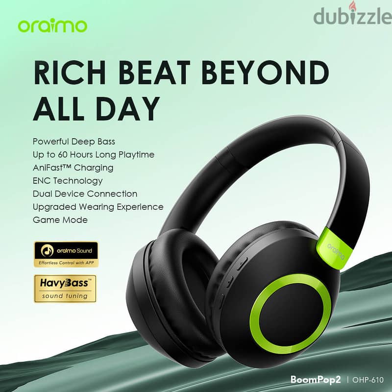 Oraimo Boompop2 Bluetooth Headset / headphone brand new, open box 1