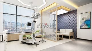 A clinic built with the lowest down payment and the nearest receipt with a view of Ali Plaza 3200 meters and the Sports City with a 5-year installment 0