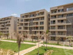 apartment with garden fully finished direct on lagoon , palm hills new cairo cleo 0