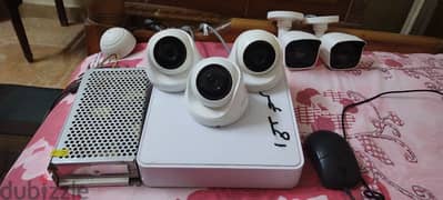5 كاميرات مراقبة من نوع hi lock مع dvr