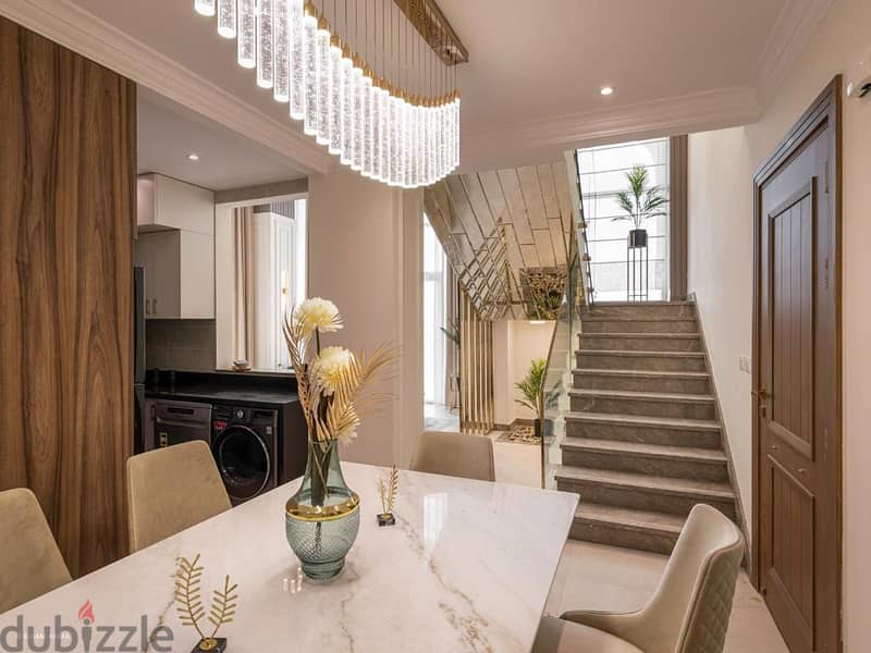 Excellent location villa in front of the Green River on the main central axis in front of the Diplomatic Quarter and the Zohour Club, with an area of 11