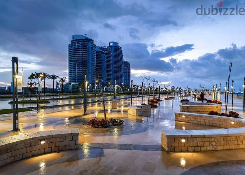 Apartment for sale in Double View Lagoon and Sea, fully finished, in New Alamein Towers 5