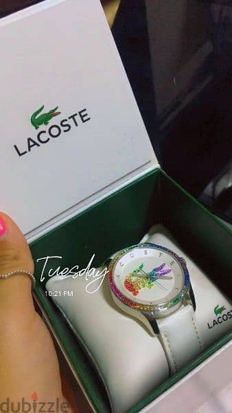 original lacoste watch بعلبتها 1