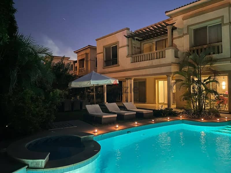 Villa for Rent in Palm Hills very prime location fully furnished with ACs فيلا مفروشة ومكيفة ومجهزة بالكامل في بالم هيلز موقع فريد على الجولف 6